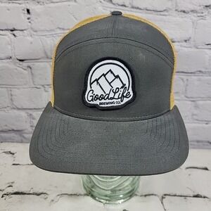 Good Life Trucker Hat Mens OS Snapback PNW Brewing Co Bend Oregon‎ Gray 5-Panel